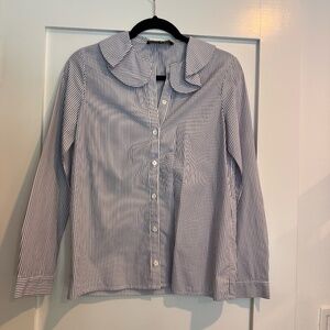 Vanessa Seward Striped Crew Neck Blouse